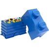 Room Copenhagen LEGO Brick Bright Blue 2, Medium Stackable Storage Box | BPA-free plastic toy organizer and bin for 400 bricks. Iconic 2-stud design measures 4.9 x 9.8 x 7.1 in. Phthalate-free
