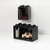 Room Copenhagen LEGO Brick Set with 4-Stud and 8-Stud Box Shelves, Black | Stackable Storage Box Storage with Lid Toy Organization Home Decor Office Kids Room