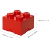 Room Copenhagen LEGO Storage Bright Red Brick 4, Stackable Toy Box Bin | Medium 9.8 inch plastic block container for playroom organization; BPA-free polypropylene holds up to 800 bricks