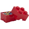 Room Copenhagen LEGO Storage Bright Red Brick 4, Stackable Toy Box Bin | Medium 9.8 inch plastic block container for playroom organization; BPA-free polypropylene holds up to 800 bricks
