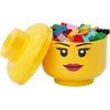 Room Copenhagen, LEGO Storage Heads Stackable Storage Container – Buildable Organizational Bins for Kid’s Toys and Accessories – 9.45 x 9.45 x 10.67in – Large, Pumpkin, Holds 500 Bricks | Holds about 500 bricks(Girl)