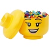 Room Copenhagen, LEGO Storage Heads Stackable Storage Container – Buildable Organizational Bins for Kid’s Toys and Accessories – 9.45 x 9.45 x 10.67in – Large, Pumpkin, Holds 500 Bricks | Holds about 500 bricks(Happy Girl)