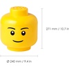 Room Copenhagen, LEGO Storage Heads Stackable Storage Container – Buildable Organizational Bins for Kid’s Toys and Accessories – 9.45 x 9.45 x 10.67in – Large, Pumpkin, Holds 500 Bricks | Holds about 500 bricks(Boy)