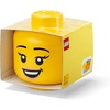 Room Copenhagen, LEGO Storage Heads Stackable Storage Container – Buildable Organizational Bins for Kid’s Toys and Accessories – 9.45 x 9.45 x 10.67in – Large, Pumpkin, Holds 500 Bricks | Holds about 500 bricks(Happy Girl)