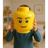 Room Copenhagen, LEGO Storage Heads Stackable Storage Container – Buildable Organizational Bins for Kid’s Toys and Accessories – 9.45 x 9.45 x 10.67in – Large, Pumpkin, Holds 500 Bricks | Holds about 500 bricks(Boy)