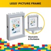 Room Copenhagen Lego Picture Frame – Stackable, Tabletop or Wall Display Photo Frame, Fits 5 x 7 in Photos, Black | LEGO Picture Frame 5 x 7 in Photos Stackable Photo Frame Tabletop Wall Display(Grey)