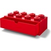 Room Copenhagen Lego Storage Brick 8 Desk Drawer, 8-Stud Stackable Tabletop Storage Box, 12.4 x 6.2 x 4.4 in, Bright Red | Stackable Storage Box | Storage with Lid | Toy Organization | 8-Stud Stackable