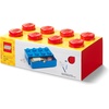 Room Copenhagen Lego Storage Brick 8 Desk Drawer, 8-Stud Stackable Tabletop Storage Box, 12.4 x 6.2 x 4.4 in, Bright Red | Stackable Storage Box | Storage with Lid | Toy Organization | 8-Stud Stackable