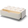 Room Copenhagen Lego Storage Brick 8 Desk Drawer, 8-Stud Stackable Tabletop Storage Box, 12.4 x 6.2 x 4.4 in, White | Stackable Storage Box Storage with Lid Toy Organization Home Decor Office Kids Room