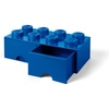 LEGO Brick Drawer, 8 Knobs, 2 Drawers, Stackable Storage Box, Bright Yellow | Oversized 19.7” x 9.8” x 7.1” stackable toy chest, BPA-free polypropylene playroom organizer for kids(Bright Blue)