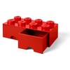 LEGO Brick Drawer, 8 Knobs, 2 Drawers, Stackable Storage Box, Bright Yellow | Oversized 19.7” x 9.8” x 7.1” stackable toy chest, BPA-free polypropylene playroom organizer for kids(Bright Red)