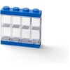 LEGO Minifigure Display Case 16 Black Space for 16 Minifigures | BPA-free large cabinet with 16 individual compartments and baseplates. Securely showcase your favorite LEGO characters(Bright Blue)