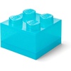 LEGO Storage Brick 4 Storage Box with Lid Glitter Violet | LEGO Brick Storage Box Stackable Organizer Toy, Desk & Shelf Storage Brick Size 4(Glitter Light Blue)