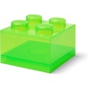 LEGO Storage Brick 4 Storage Box with Lid Translucent Blue | LEGO Brick Storage Box Stackable Organizer Toy, Desk & Shelf Storage Brick Size 4(Translucent Light Green)