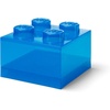 LEGO Storage Brick 4 Storage Box with Lid Translucent Blue | LEGO Brick Storage Box Stackable Organizer Toy, Desk & Shelf Storage Brick Size 4(Translucent Blue)