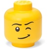 LEGO Storage Head Small, Stackable Storage Box, 6.3 x 6.3 x 7.28 in., Winking Boy