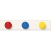 LEGO Wall Hanger Rack – Coat Rack with 3 Hooks for Hanging Coats, Backpacks, Hats | Perfect Kids Lego Room Decor | Assorted Colors – Red, Blue, Yellow(Red/Blue/Yellow)