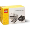 Lego Desk Drawer Set – Grey, Black, Whie | Stackable Storage Box Pull-Out Drawers 8-Knob Brick Design Toy & Desk Storage
