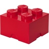 Room Copenhagen LEGO Storage Bright Red Brick 4, Stackable Toy Box Bin | Medium 9.8 inch plastic block container for playroom organization; BPA-free polypropylene holds up to 800 bricks
