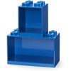 Room Copenhagen Lego Brick Set with 4-Stud and 8-Stud Box Shelves, Blue | Stackable Storage Box Storage with Lid Toy Organization Home Decor Office Kids Room