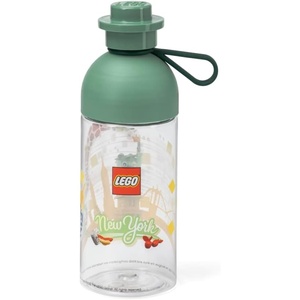 LEGO Hydration Water Bottle, 500ml Transparent Blue, Drinking Bottle for Toddlers, Dishwasher Safe, Reusable Sports Can(Sand Green New York)