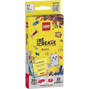 LEGO Recreate Activity Cards – Space | Outer Space Building Game with 30+ Activity Cards & 25 LEGO Elements | Ages 6+(Pets)