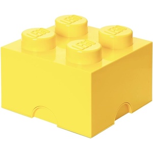 LEGO Storage Brick 4 – studs Cool Yellow – Stackable Plastic Storage Box with Lid for Kids and Adults Ideal Desk Organizer and Toy Box – 5.6L Capacity | LEGO Brick Storage Box Stackable Organizer Toy, Desk & Shelf Storage 5.6 L Capacity Brick Size 4(Cool Yellow)