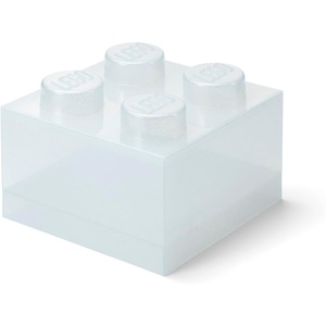LEGO Storage Brick 4 Storage Box with Lid Glitter Violet | LEGO Brick Storage Box Stackable Organizer Toy, Desk & Shelf Storage Brick Size 4(Glitter Translucent)