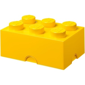 LEGO Storage Brick 6 8.47 L Storage Box with Lid Red | LEGO Brick Storage Box Stackable Organizer Toy, Desk & Shelf Storage 8.47 L Capacity Brick Size 6(Bright Yellow)