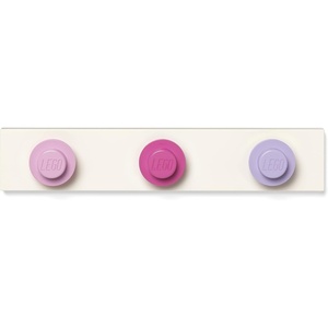 LEGO Wall Hanger Rack – Coat Rack with 3 Hooks for Hanging Coats, Backpacks, Hats | Perfect Kids Lego Room Decor | Assorted Colors – Red, Blue, Yellow(Light Pink/Dark Pink/Light Purple)