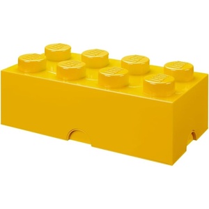 Room Copenhagen 8 LEGO Brick Box, White | BPA-Free Plastic Organizer for Bricks, Clothes & Stationery. Compatible with LEGO Brick Drawers and Other Storage Blocks(Bright Yellow)