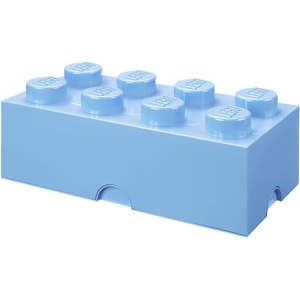 Room Copenhagen, LEGO Brick Box Stackable Storage Containers – Organizational Building Blocks – 19.69 x 9.84 x 7.09 Inches – Brick 8, Light Royal Blue | Stackable Plastic Storage Box with Lid for Kids and Adults, Ideal Desk Organizer and Toy Box