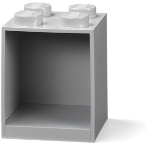 Room Copenhagen, LEGO Brick Shelf Box – Stackable or Mountable Storage Compartment – 8 Stud, Grey | Stackable Storage Box Wall-Mounted Design 8-Knob Brick Design Open Storage Compartment Toy & Desk Storage(Grey)