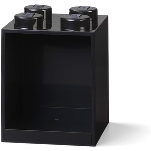 Room Copenhagen, LEGO Brick Shelf Box – Stackable or Mountable Storage Compartment – 8 Stud, Grey | Stackable Storage Box Wall-Mounted Design 8-Knob Brick Design Open Storage Compartment Toy & Desk Storage(Black)