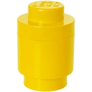 Room Copenhagen, LEGO Round Brick 1 – Stackable Storage Solution – Bright Blue(Yellow)