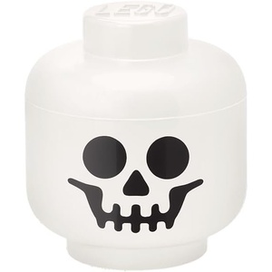 Room Copenhagen, LEGO Storage Heads Stackable Storage Container – Buildable Organizational Bins for Kid’s Toys and Accessories – 9.45 x 9.45 x 10.67in – Large, Pumpkin, Holds 500 Bricks | Holds about 500 bricks(Skeleton)
