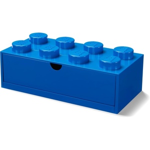 Room Copenhagen Lego Storage Brick 8 Desk Drawer, 8-Stud Stackable Tabletop Storage Box, 12.4 x 6.2 x 4.4 in, Bright Blue | LEGO Toys Desk Drawers Office Supplies and Stackable Storage Home Decoration Storage Box