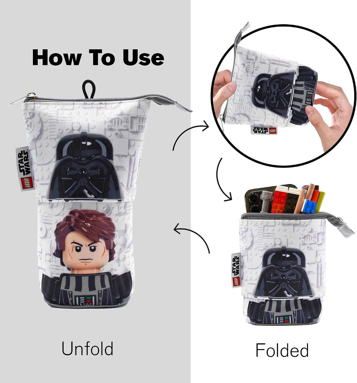image:imageIQ LEGO Star Wars Pop Up Pencil Case Darth VaderAnakin Skywalker 53458
