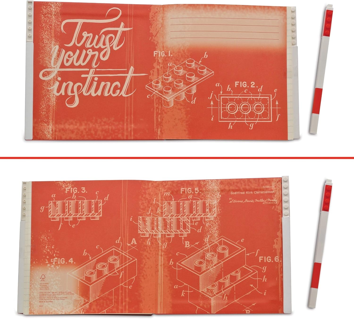 image:imageIQ LEGO Stationery Locking Notebook with Gel Pen Red 52439