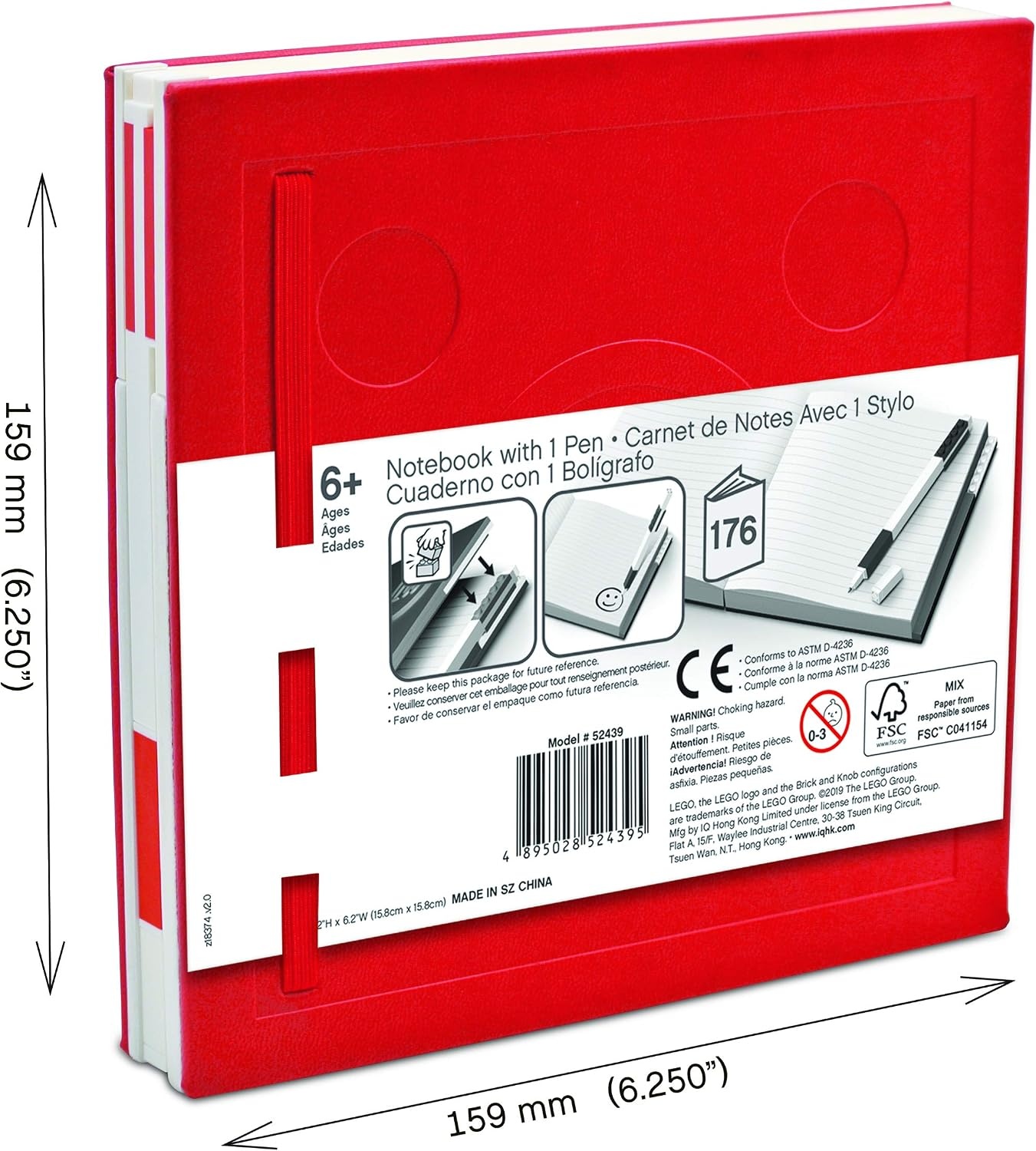 image:imageIQ LEGO Stationery Locking Notebook with Gel Pen Red 52439
