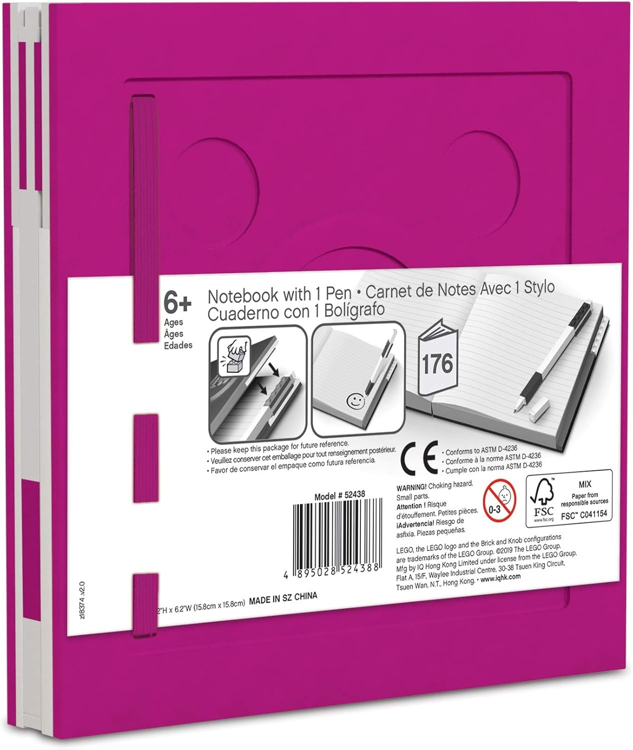 image:imageIQ LEGO Stationery Locking Notebook with Gel Pen Violet 52438