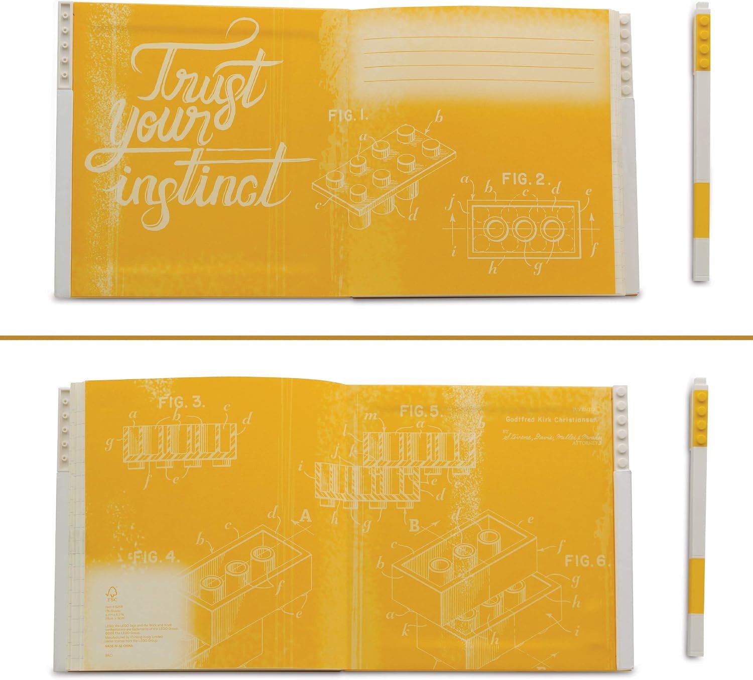 image:imageIQ LEGO Stationery Locking Notebook with Gel Pen Yellow 52441 Hardcover School College Office