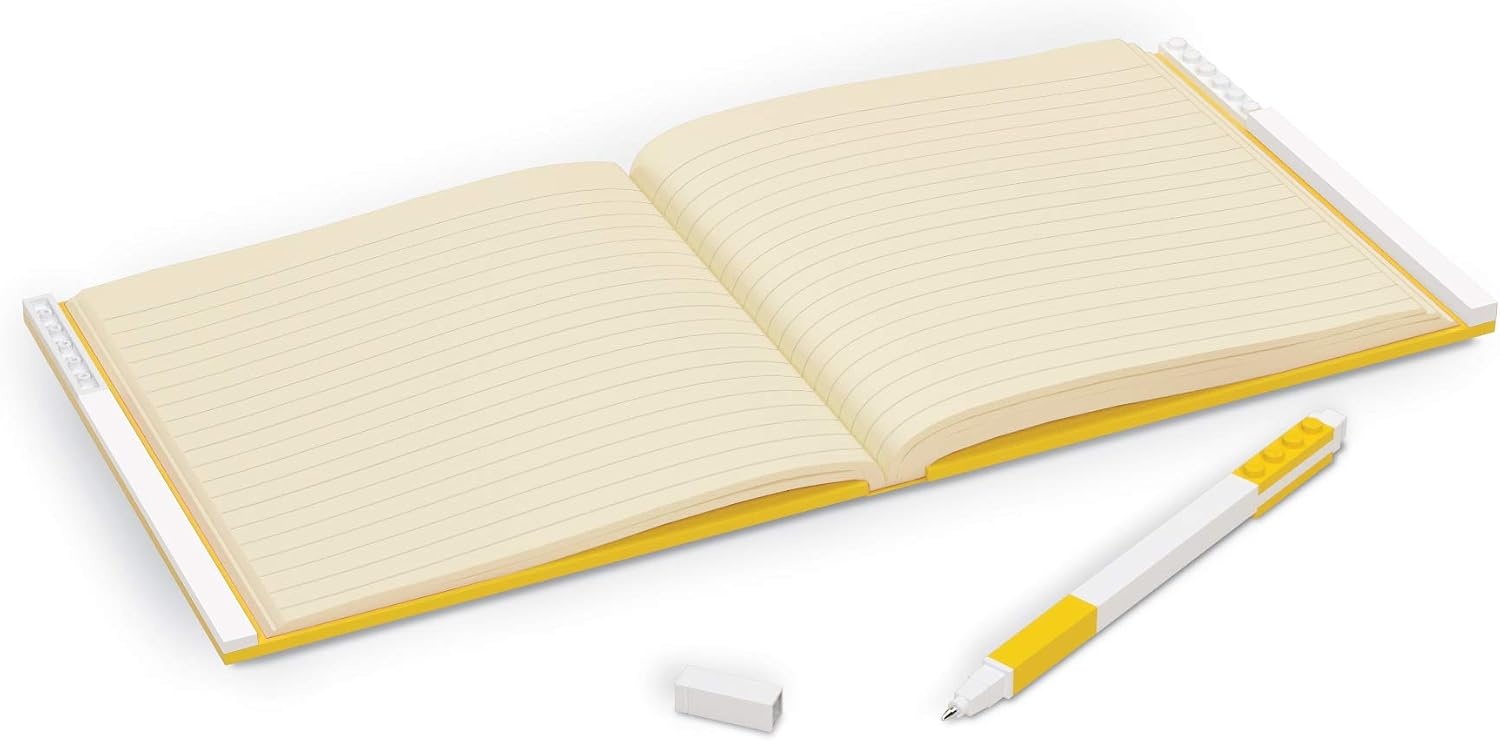 image:imageIQ LEGO Stationery Locking Notebook with Gel Pen Yellow 52441 Hardcover School College Office