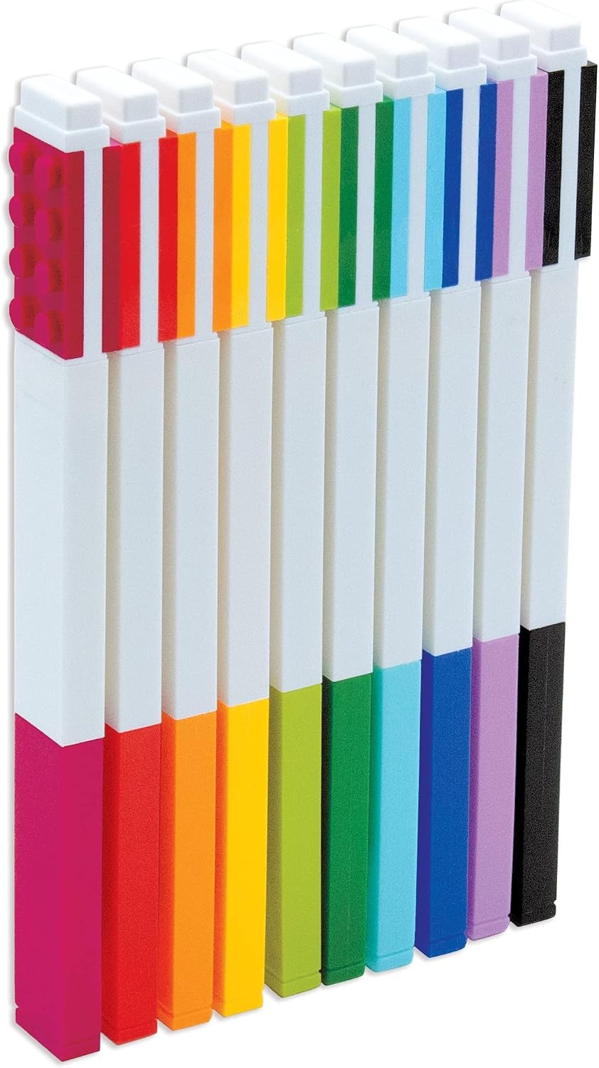 image:imageIQ LEGO Stationery Marker 10 Pack 53101 Back to School Accessory 10 Colors