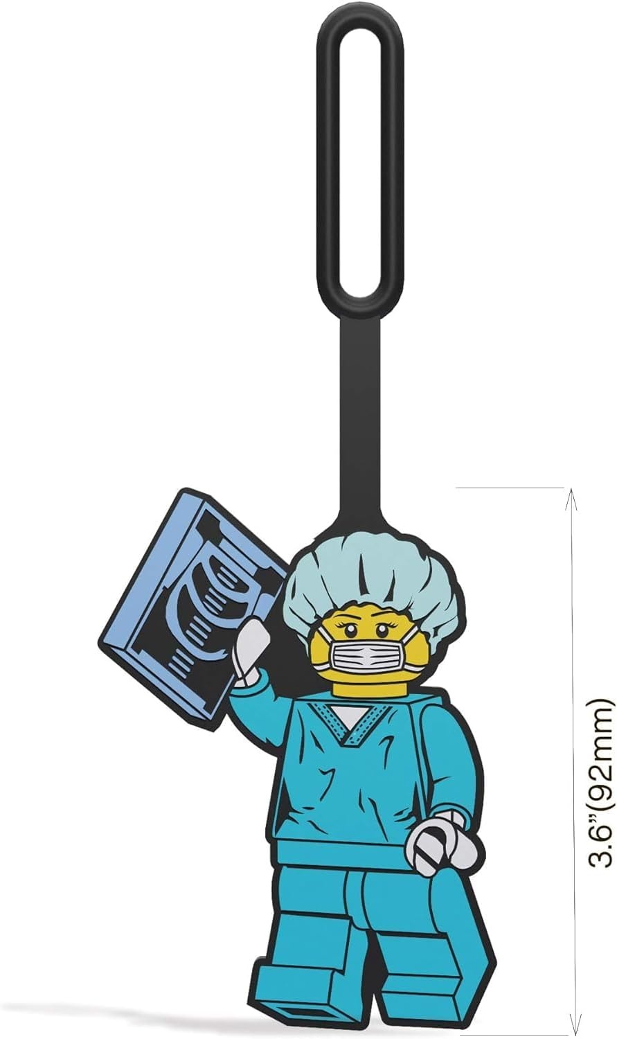image:imageLEGO City Bag Tag Surgeon 52970 Flexible Silicone Luggage Tag for Suitcases Backpacks School Bags Travel Gift for Kids