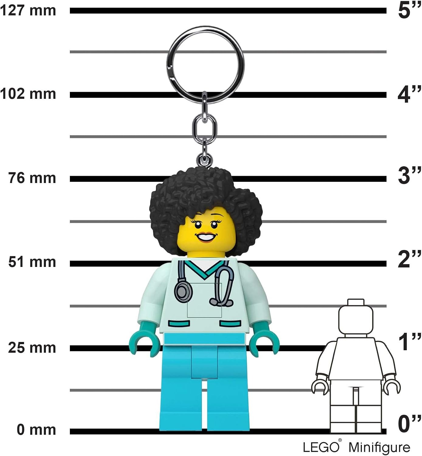 image:imageLEGO City Keychain Light Dr Flieber KE192H Large 3 Inch Tall Bag charm with LED light