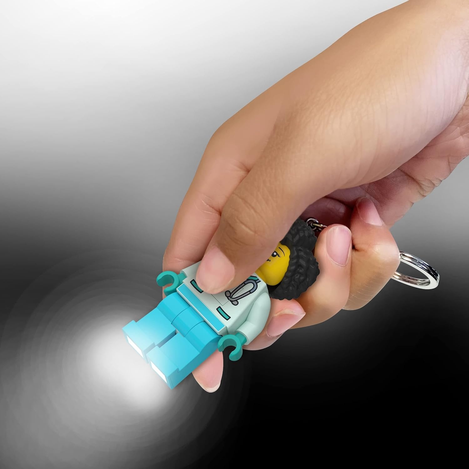 image:imageLEGO City Keychain Light Dr Flieber KE192H Large 3 Inch Tall Bag charm with LED light