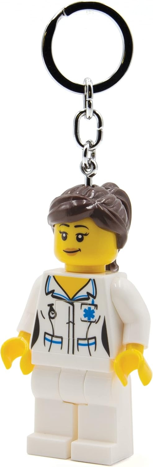 image:imageLEGO City Keychain Light Nurse KE186H Large 3 Inch Tall Figure Bag charm with LED light