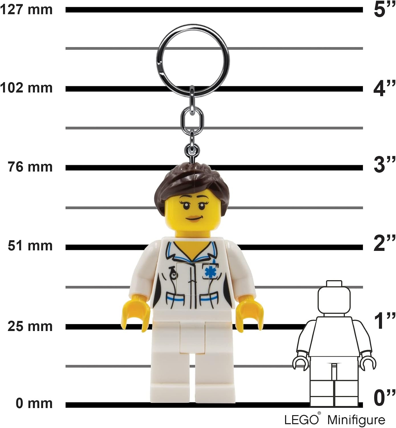 image:imageLEGO City Keychain Light Nurse KE186H Large 3 Inch Tall Figure Bag charm with LED light