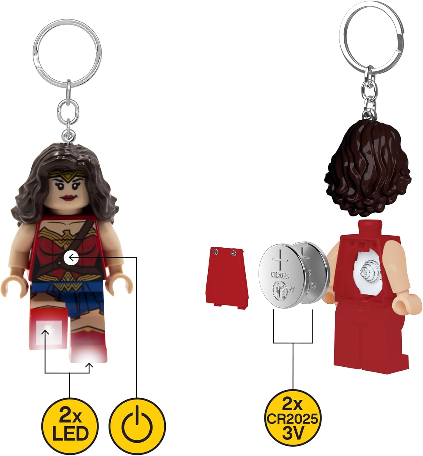 image:imageLEGO DC Keychain Light Wonder Woman KE117H Large 3 Inch Tall